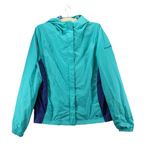 Columbia Omni-Shield Girls Windbreaker Jacket Blue 18/20 Packable Waterproof